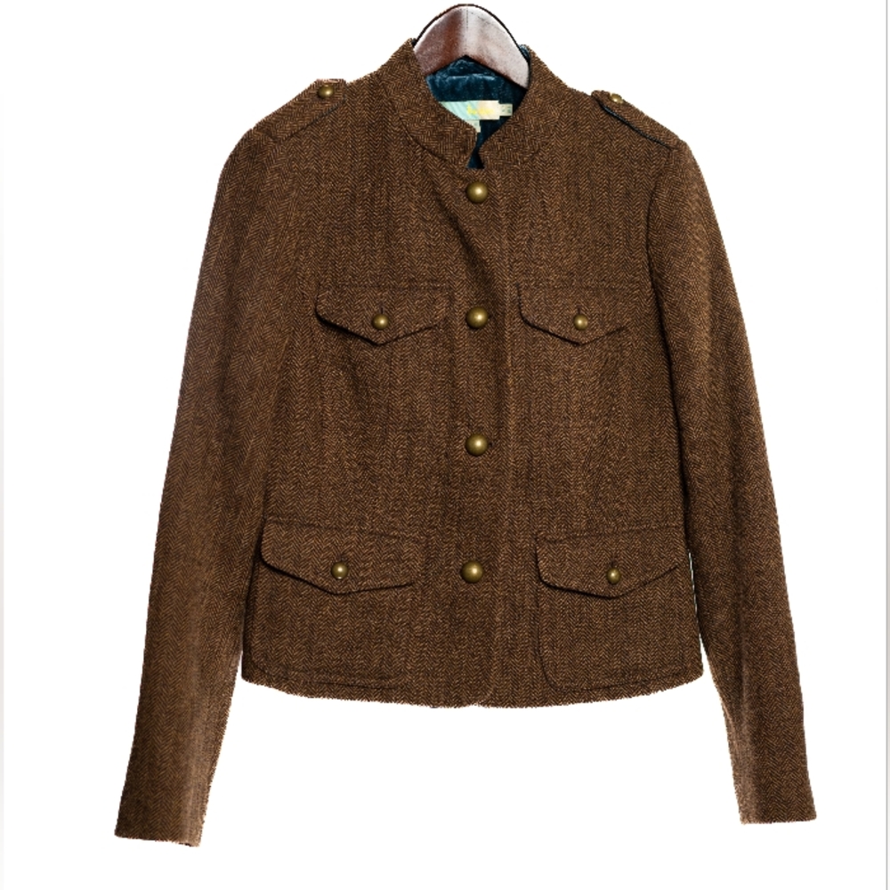 Boden Brown Wool Tweed Blazer/Jacket UK 12 US 8